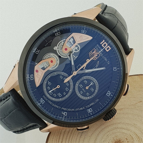 태그호이어 TOURBILLON-S 금장 가죽 46mm